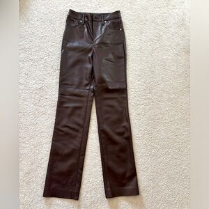 Express 90s slim super high rise faux leather pants 0R
